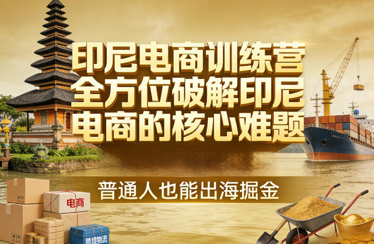 印尼电商训练营，全方位破解印尼电商的核心难题，普通人也能出海掘金-87副业网 - 互联网副业项目资源分享平台