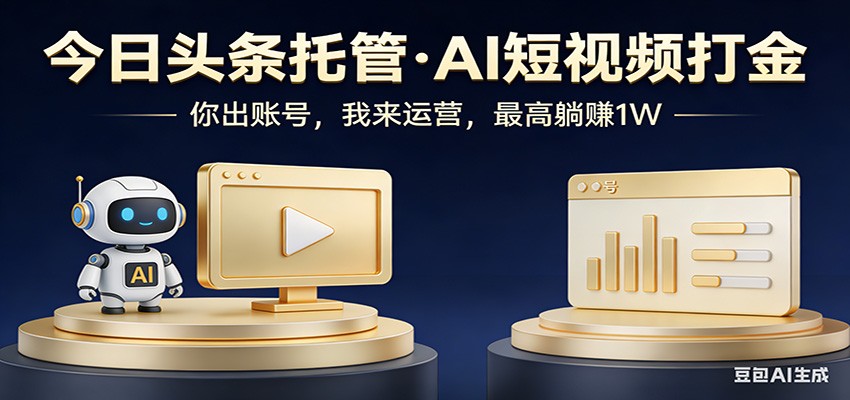 头条号AI托管,我提供作品,你提供账号,每天5分钟发布,小白躺赚3000+-87副业网 - 互联网副业项目资源分享平台