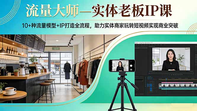 流量大师—实体老板IP课：10+种流量模型+IP打造全流程，助力实体商家玩转短视频实现商业突破-87副业网 - 互联网副业项目资源分享平台