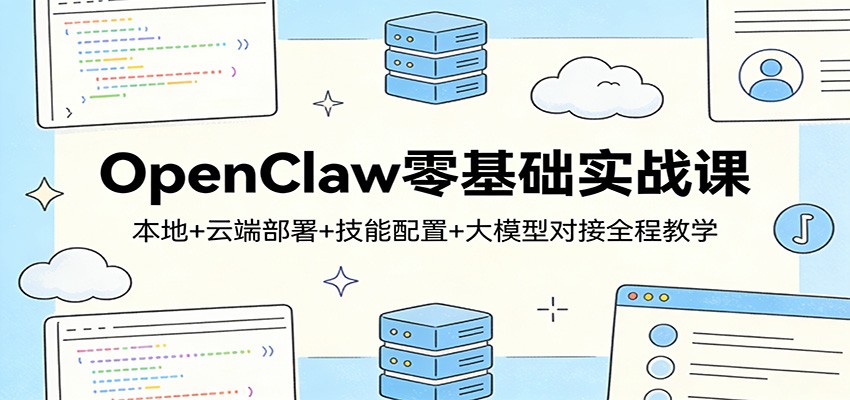 OpenClaw零基础实战课：本地+云端部署+技能配置+大模型对接全程教学-87副业网 - 互联网副业项目资源分享平台
