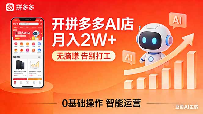 开一家拼多多AI店，月入2W+，无脑赚，告别打工，附SOP手册-87副业网 - 互联网副业项目资源分享平台