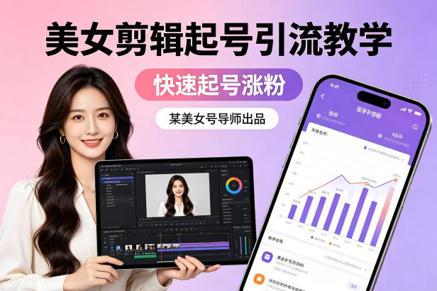 某美女号导师出品：美女剪辑起号引流教学，快速起号涨粉-87副业网 - 互联网副业项目资源分享平台