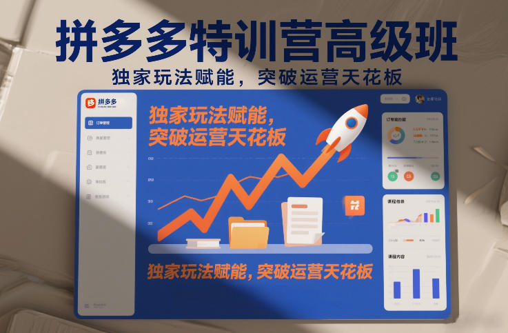 拼多多特训营高阶班，独家玩法赋能，突破运营天花板(更新26年4月10日)-87副业网 - 互联网副业项目资源分享平台