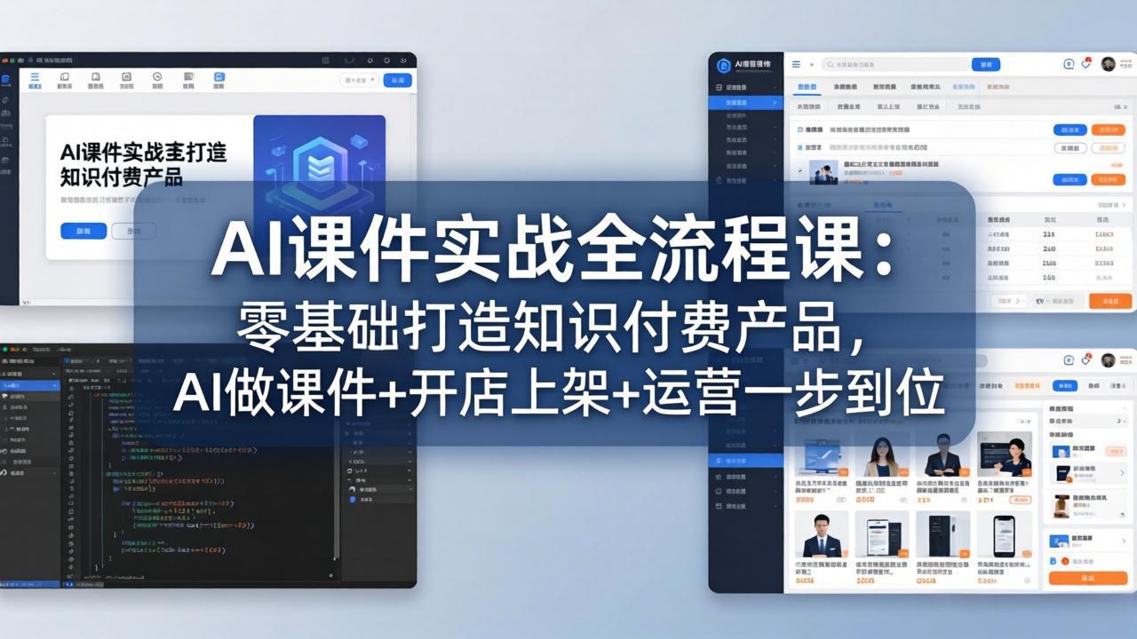 AI课件实战全流程课：零基础打造知识付费产品，AI做课件+开店上架+运营一步到位-87副业网 - 互联网副业项目资源分享平台