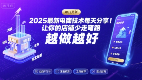 2026最新电商技术每天分享，让你的店铺少走弯路，越做越好(更新26年04月)-87副业网 - 互联网副业项目资源分享平台
