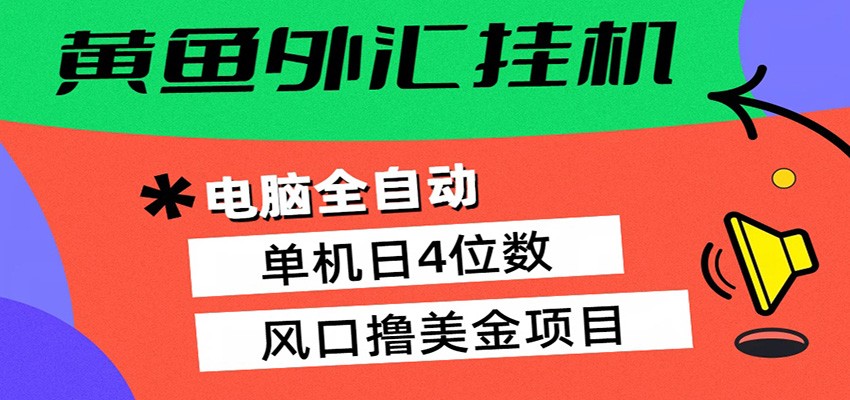 黄鱼外汇挂机：全自动赚美金、自动交易、风口项目-87副业网 - 互联网副业项目资源分享平台