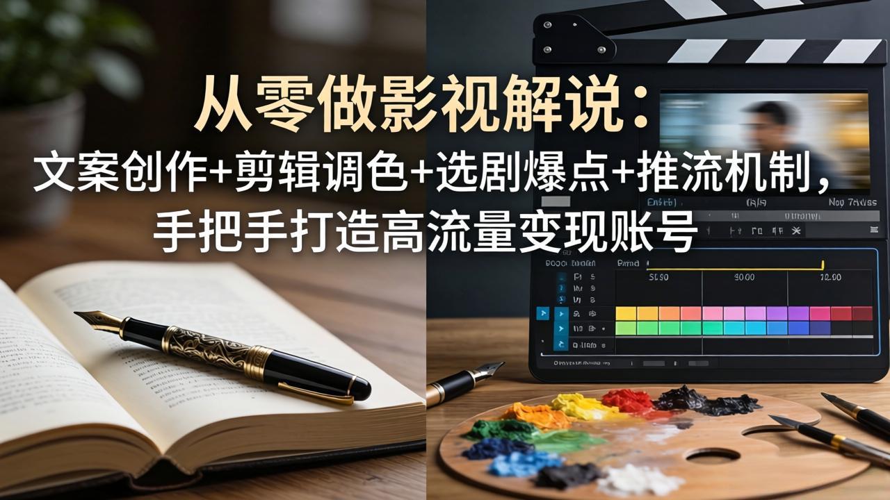 从零做影视解说：文案创作+剪辑调色+选剧爆点+推流机制，手把手打造高流量变现账号-87副业网 - 互联网副业项目资源分享平台