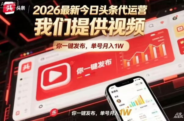 今日头条躺賺模式，你9我1，操作简单，一键发布，单机日入数百，长期合作【揭秘】-87副业网 - 互联网副业项目资源分享平台