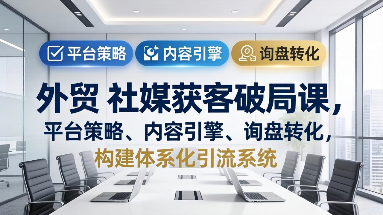 外贸 社媒获客破局课，平台策略、内容引擎、询盘转化，构建体系化引流系统(更新26年3月-87副业网 - 互联网副业项目资源分享平台