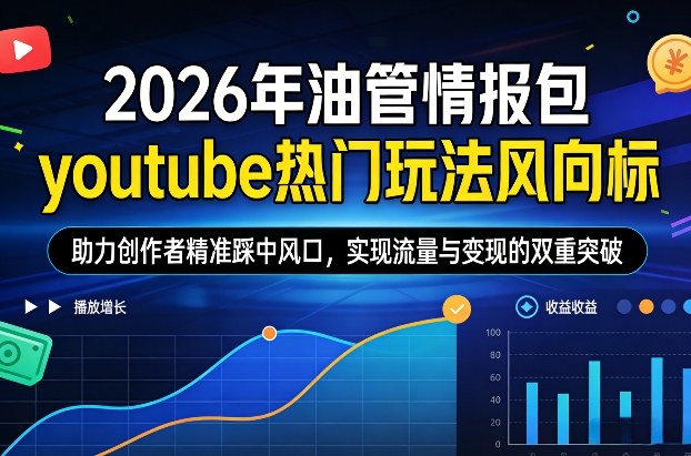 2026年油管情报包，youtube热门玩法风向标，助力创作者精准踩中风口，实现流量与变现的双重突破(更新0330)-87副业网 - 互联网副业项目资源分享平台