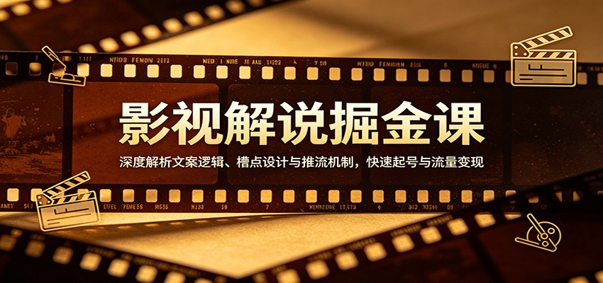 影视解说掘金课：深度解析文案逻辑、槽点设计与推流机制，快速起号与流量变现-87副业网 - 互联网副业项目资源分享平台