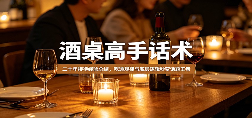 酒桌高手话术：二十年接待经验总结，吃透规律与底层逻辑秒变话题王者-87副业网 - 互联网副业项目资源分享平台