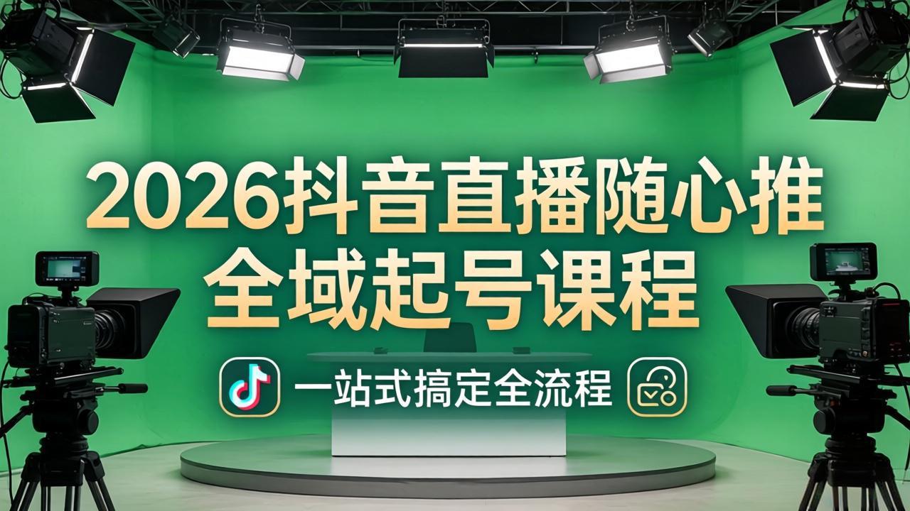 2026抖音直播随心推全域起号课程：一站式搞定直播起号、稳号、放量全流程(更新4月-87副业网 - 互联网副业项目资源分享平台