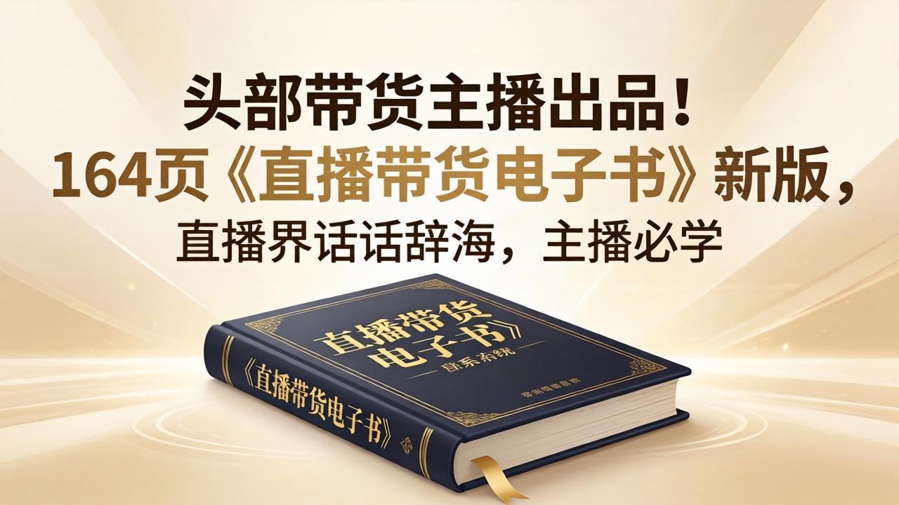 头部带货主播出品！164页《直播带货电子书》新版，直播界话术辞海，主播必学-87副业网 - 互联网副业项目资源分享平台