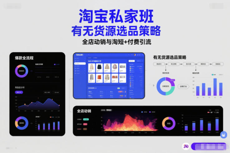 淘宝私家班，有无货源选品策略，高成功率爆款全流程打法，全店动销与淘短+付费引流(更新2026年4月18日)-87副业网 - 互联网副业项目资源分享平台