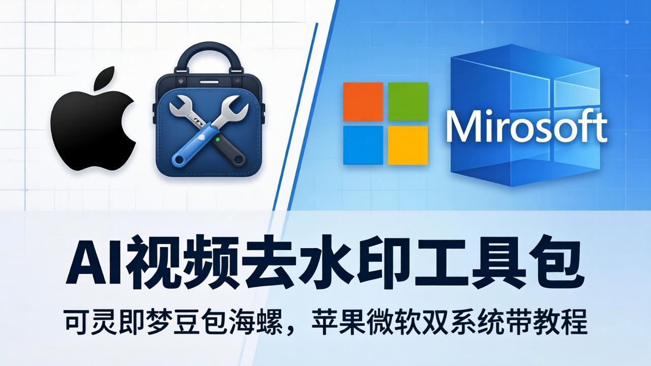AI视频去水印工具包：可灵即梦豆包海螺，苹果微软双系统带教程-87副业网 - 互联网副业项目资源分享平台