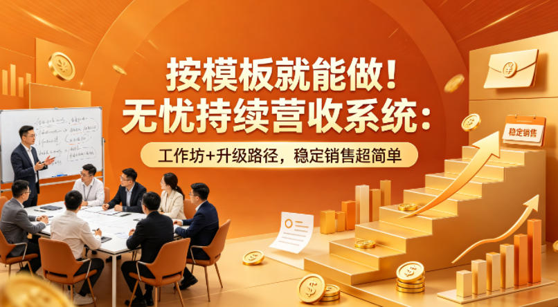 按模板就能做！无忧持续营收系统：工作坊+升级路径，稳定销售超简单【原创双语字幕】-87副业网 - 互联网副业项目资源分享平台