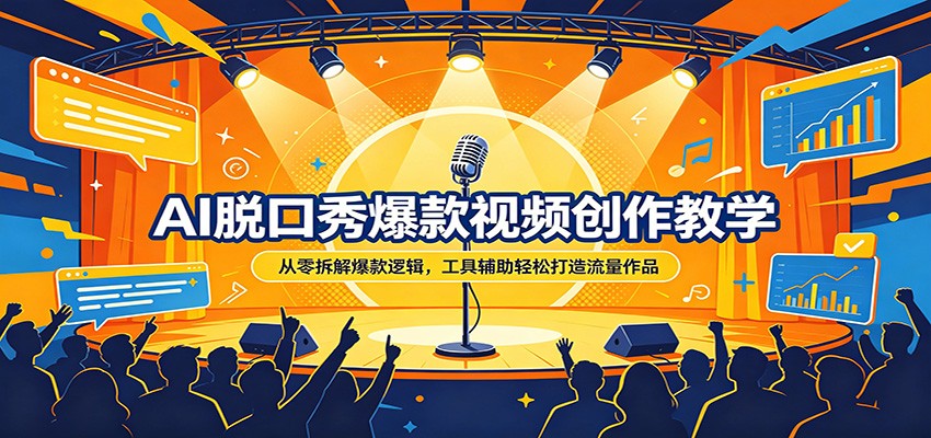 AI脱口秀爆款视频创作教学：从零拆解爆款逻辑，工具辅助轻松打造流量作品-87副业网 - 互联网副业项目资源分享平台
