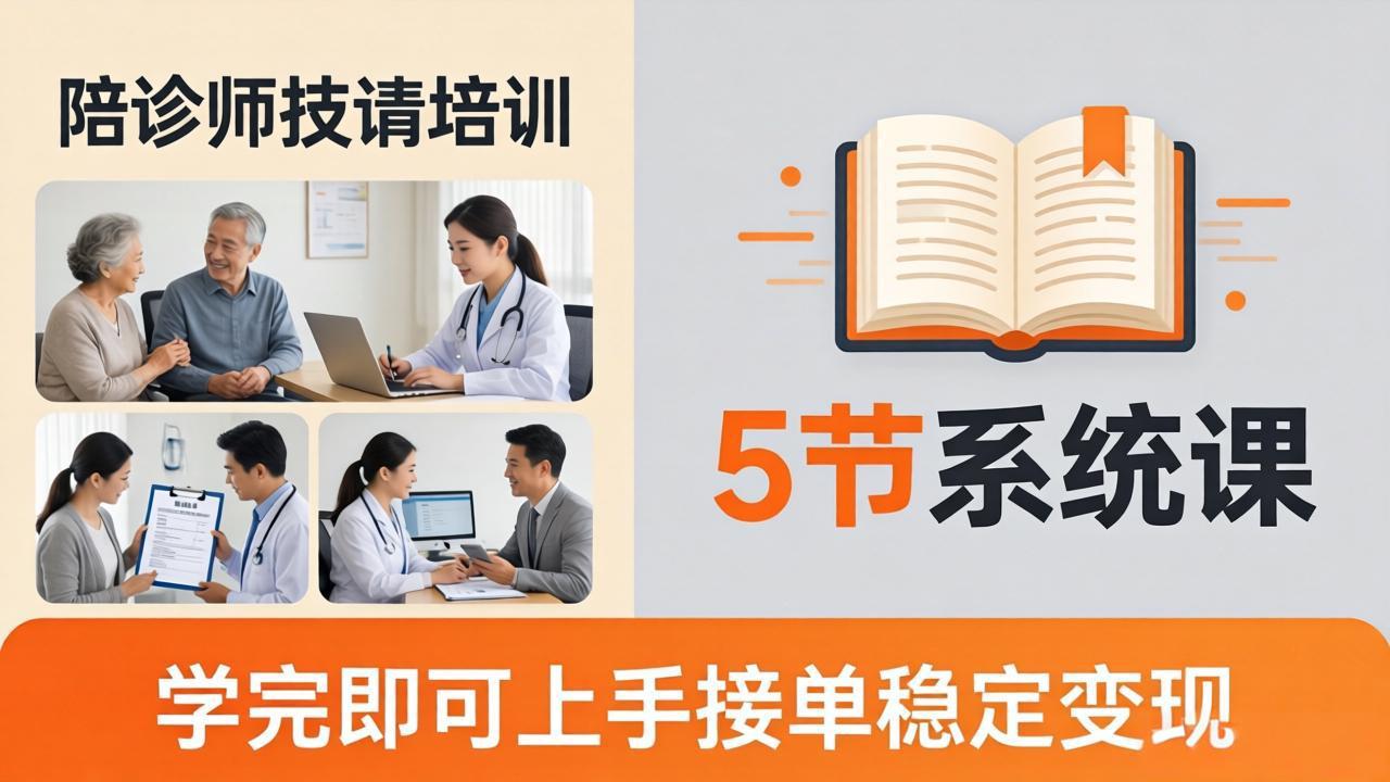 想做陪诊师不知从何下手？5节系统课教你掌握核心技能，学完即可上手接单稳定变现-87副业网 - 互联网副业项目资源分享平台