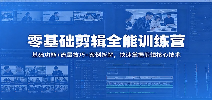零基础剪辑全能训练营：基础功能+流量技巧+案例拆解，快速掌握剪辑核心技术-87副业网 - 互联网副业项目资源分享平台