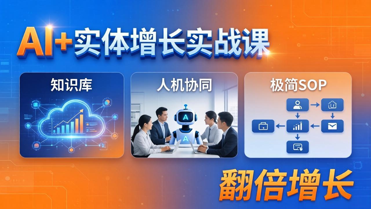AI+实体增长实战课：知识库+人机协同+极简SOP，助力实体业务翻倍增长-87副业网 - 互联网副业项目资源分享平台