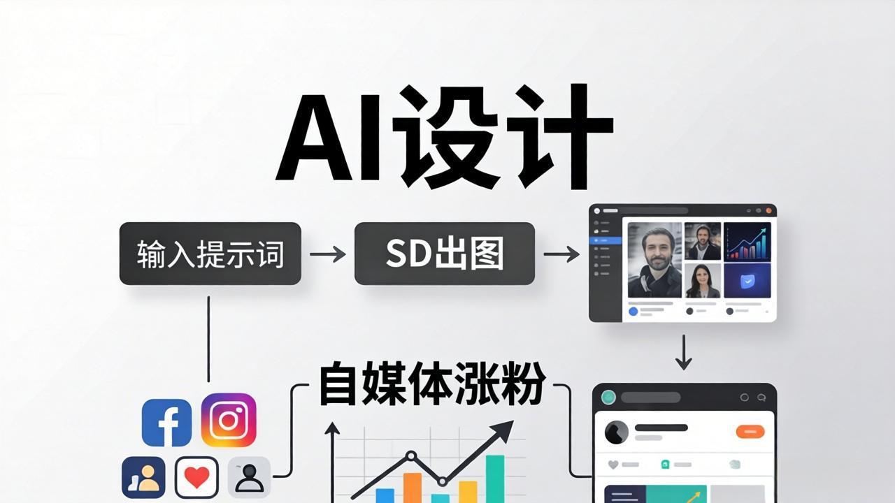 人人都是AI设计师：SD出图+自媒体涨粉一站教学，告别图文素材焦虑，AI设计让你轻松避开内卷-87副业网 - 互联网副业项目资源分享平台