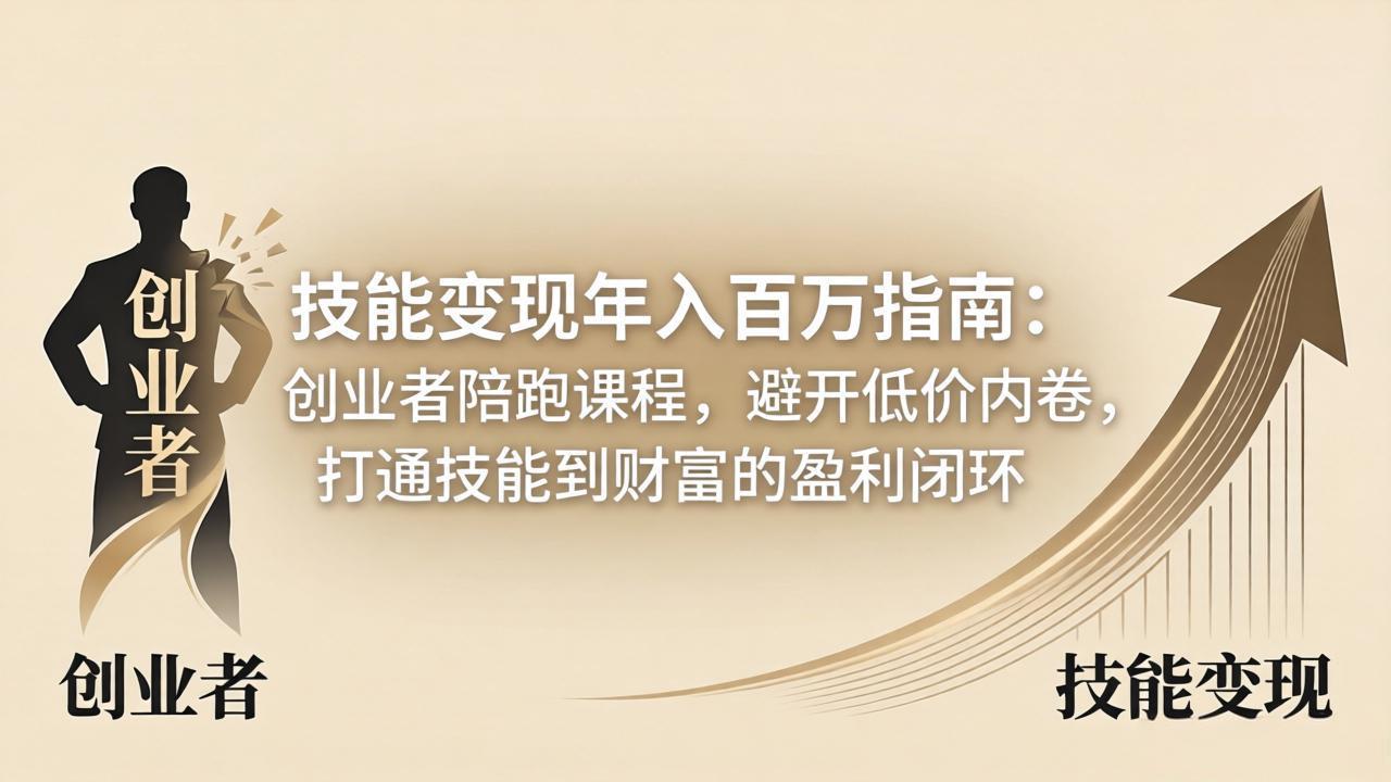技能变现年入百万指南：创业者陪跑课程，避开低价内卷，打通技能到财富的盈利闭环-87副业网 - 互联网副业项目资源分享平台