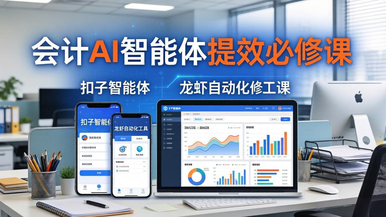 财务会计AI智能体提效必修课：扣子智能体+龙虾自动化+报表分析，一站式提升财务工作效率-87副业网 - 互联网副业项目资源分享平台