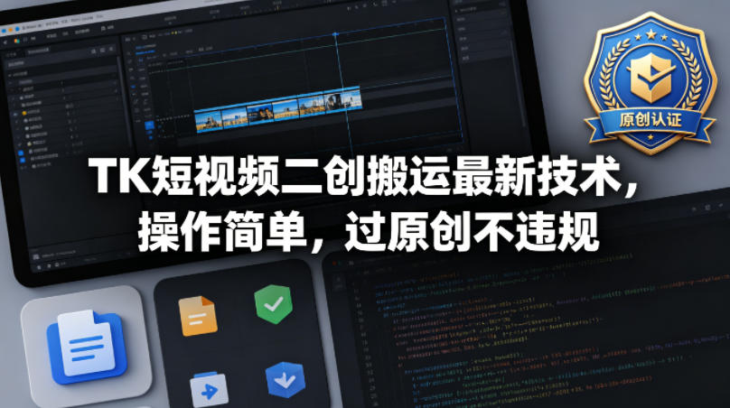 TK短视频二创搬运最新技术，操作简单，过原创不违规-87副业网 - 互联网副业项目资源分享平台