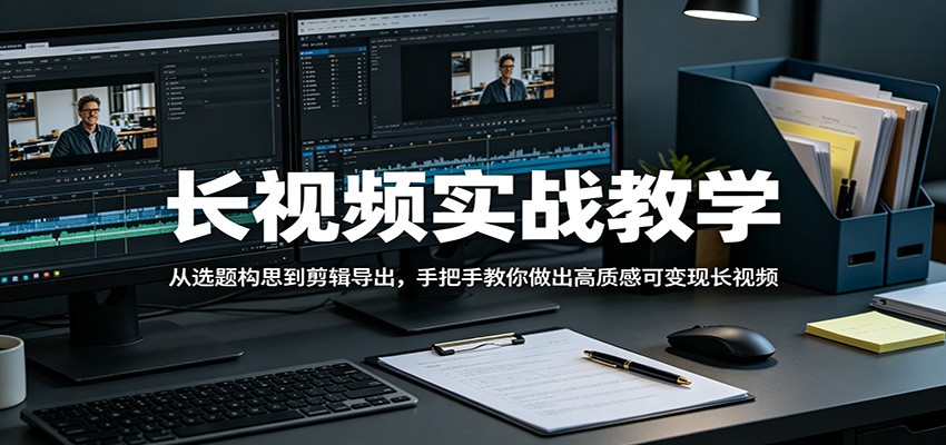 长视频实战教学，从选题构思到剪辑导出，手把手教你做出高质感可变现长视频-87副业网 - 互联网副业项目资源分享平台