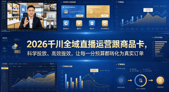 2026千川全域直播运营跟商品卡，科学投放、高效提效，让每一分预算都转化为真实订单-87副业网 - 互联网副业项目资源分享平台