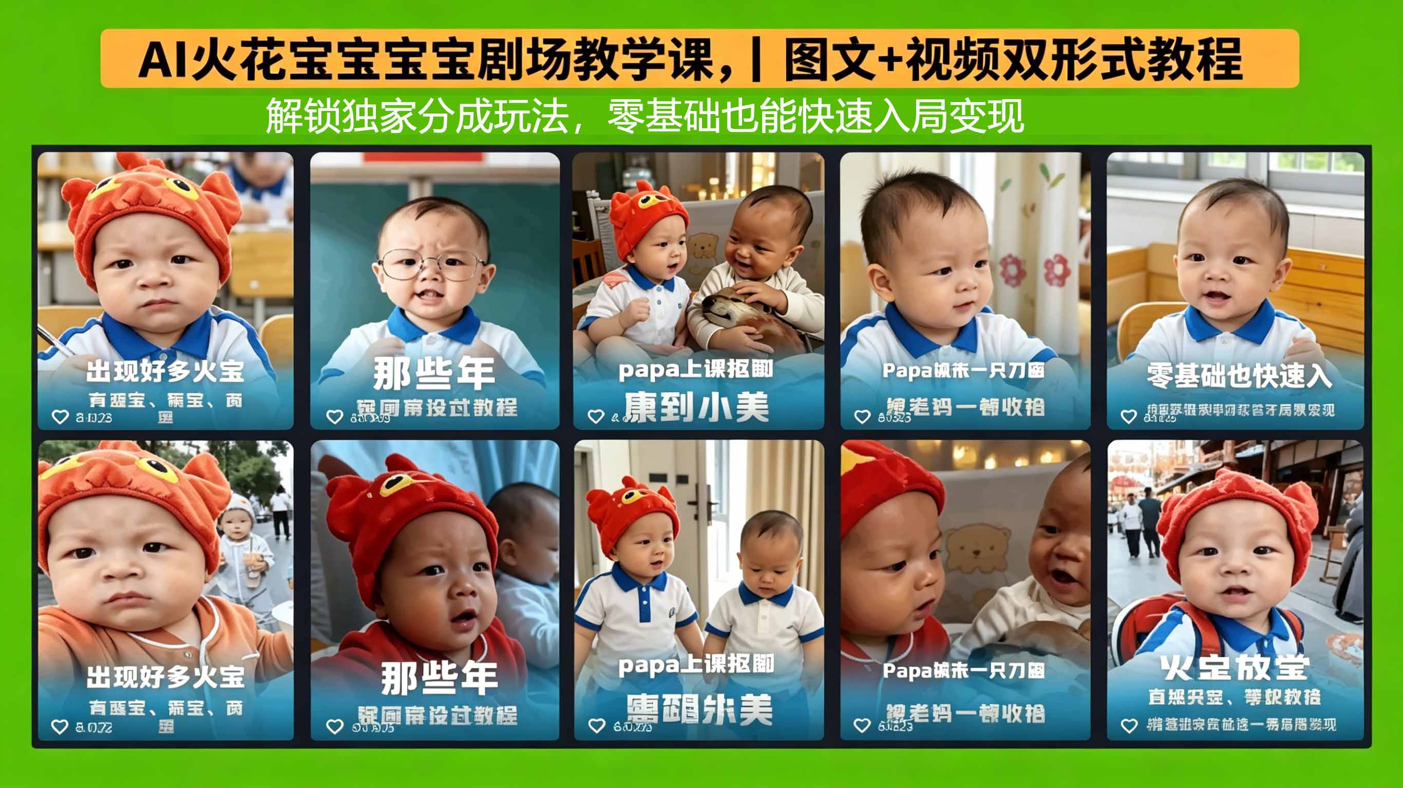 AI火花宝宝宝宝剧场教学课，图文+视频双形式教程，解锁独家分成玩法，零基础也能快速入局变现-87副业网 - 互联网副业项目资源分享平台