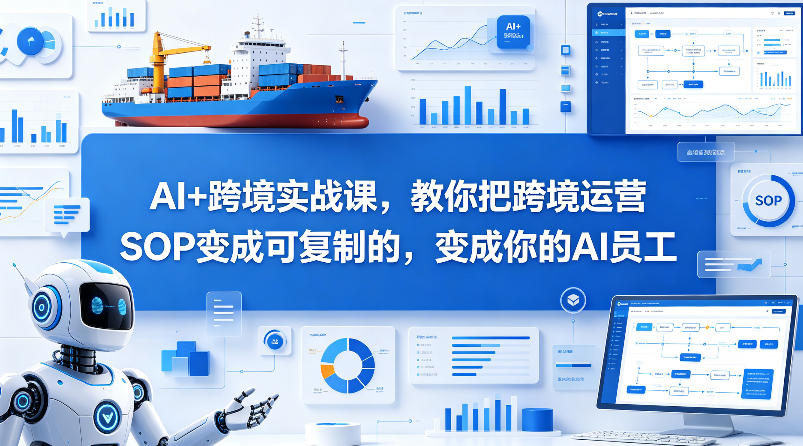 AI+跨境实战课，教你把跨境运营S0变成可复制的，变成你的AI员工-87副业网 - 互联网副业项目资源分享平台
