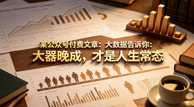 某公众号付费文章：大数据告诉你：大器晚成，才是人生常态-87副业网 - 互联网副业项目资源分享平台