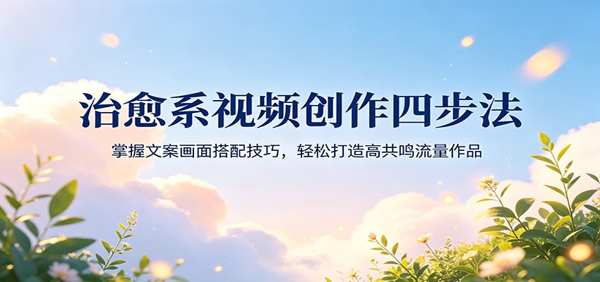 治愈系视频创作四步法：掌握文案画面搭配技巧，轻松打造高共鸣流量作品-87副业网 - 互联网副业项目资源分享平台