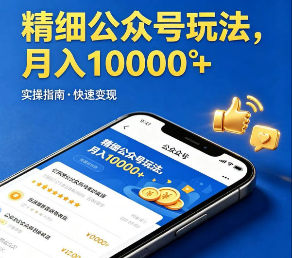 精细化公众号玩法，我们给你提供文章，你来负责发布，收益可观，月入1W+【揭秘】-87副业网 - 互联网副业项目资源分享平台