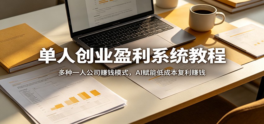 单人创业盈利系统教程：多种一人公司赚钱模式，AI赋能低成本复利赚钱-87副业网 - 互联网副业项目资源分享平台