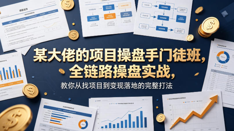某大佬的项目操盘手门徒班，全链路操盘实战，教你从找项目到变现落地的完整打法-87副业网 - 互联网副业项目资源分享平台