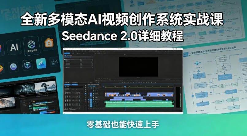全新多模态AI视频创作系统实战课，Seedance 2.0详细教程，零基础也能快速上手-87副业网 - 互联网副业项目资源分享平台