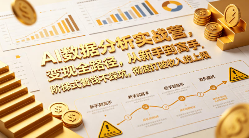 AI数据分析实战营,变现全路径,从新手到高手,阶梯式賺钱不踩坑,彻底打破收入的上限-87副业网 - 互联网副业项目资源分享平台