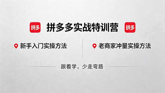 拼多多实战特训营(更新5月3-87副业网 - 互联网副业项目资源分享平台