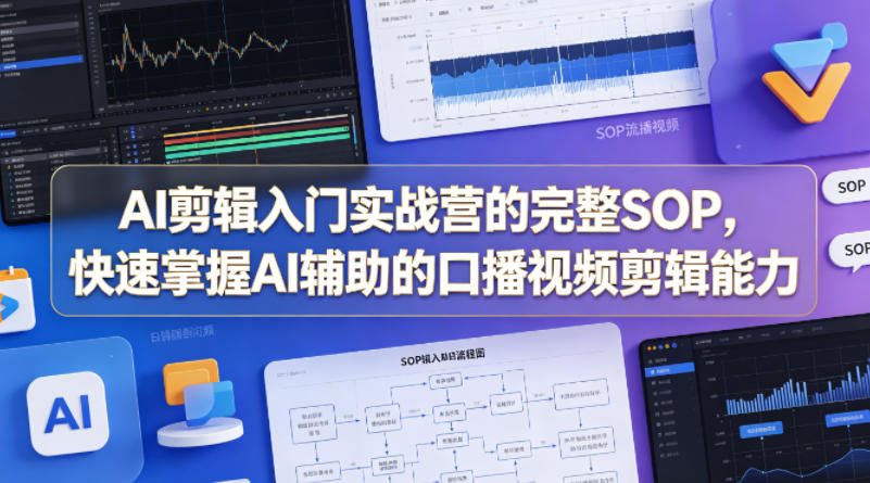 AI剪辑入门实战营的完整SOP，快速掌握AI辅助的口播视频剪辑能力-87副业网 - 互联网副业项目资源分享平台