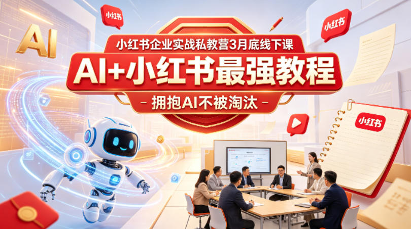 小红书企业实战私教营3月底线下课，AI+小红书最强教程，拥抱AI不被淘汰-87副业网 - 互联网副业项目资源分享平台
