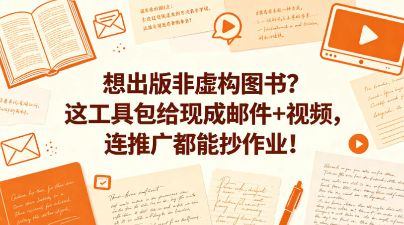 想出版非虚构图书？这工具包给现成邮件+视频，连推广都能抄作业！【原创双语字幕】-87副业网 - 互联网副业项目资源分享平台