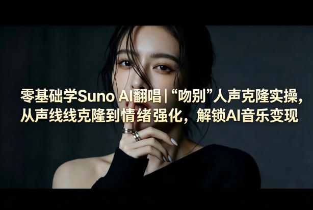 零基础学Suno AI翻唱｜《吻别》人声克隆实操，从声线克隆到情绪强化，解锁AI音乐变现-87副业网 - 互联网副业项目资源分享平台