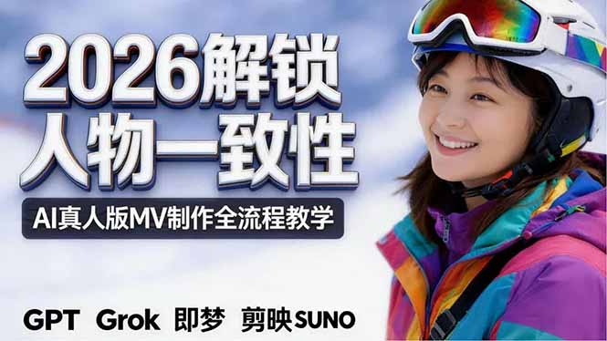 2026独创解锁人物一致性：AI真人版MV制作，不讲空话，不拼概念，全流程实操-87副业网 - 互联网副业项目资源分享平台