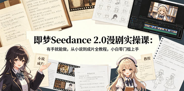 即梦Seedance 2.0漫剧实操课：有手就能做，从小说到成片全教程，小白零门槛上手-87副业网 - 互联网副业项目资源分享平台