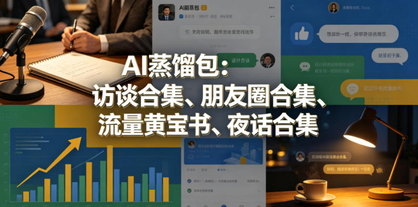 AI蒸馏包：访谈合集、朋友圈合集、流量黄宝书、夜话合集【文档】-87副业网 - 互联网副业项目资源分享平台