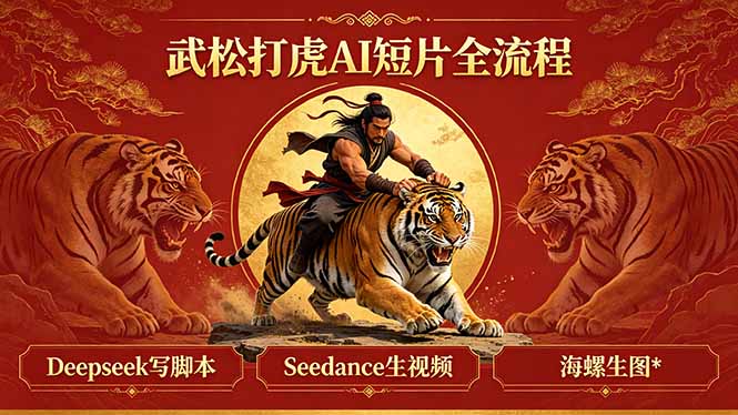 武松打虎AI短片全流程：Deepseek写脚本+Seedance生视频+海螺生图-87副业网 - 互联网副业项目资源分享平台