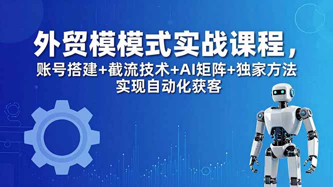 外贸新模式实战课程-更新5月，账号搭建+截流技术+AI矩阵+独家方法实现自动化获客-87副业网 - 互联网副业项目资源分享平台
